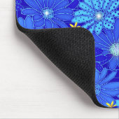 blauw Daisy-patroon Muismat (Hoek)