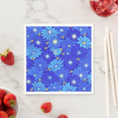  blauw Daisy-patroon Servet (Insitu)