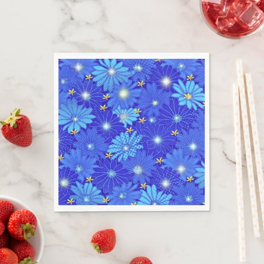  blauw Daisy-patroon Servet (Insitu)