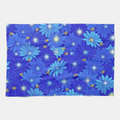 blauw Daisy-patroon Theedoek (Horizontaal)