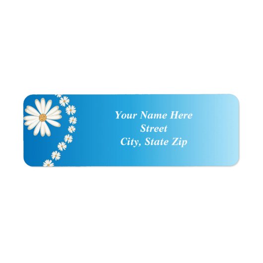 Blauw Daisy retour adres label (Voorkant)