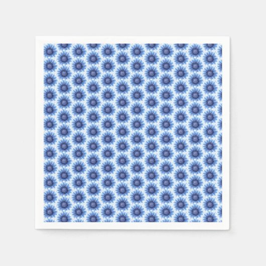 Blauw Daisy servet all over print (Voorkant)