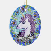 Blauw Daisy Unicorn ornament (Rechts)