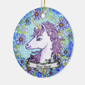 Blauw Daisy Unicorn ornament (Links)