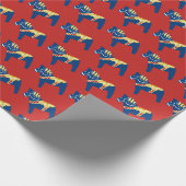 Blauw Dala Horse Wrapping Paper Cadeaupapier (Hoek)