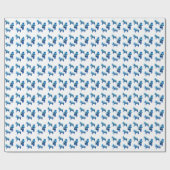 Blauw Dala Paard Inpakpapier (Vlak)