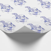 Blauw Dala-paard Inpakpapier (Hoek)