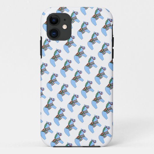 Blauw Dala paard iPhone hoesje (Achterkant)