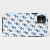 Blauw Dala paard iPhone hoesje (Achterkant (horizontaal))