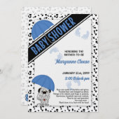 Blauw Dalmatiaans Baby shower Kaart (Voorkant / Achterkant)
