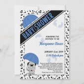 Blauw Dalmatiaans Baby shower Kaart (Voorkant)
