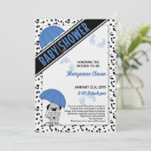 Blauw Dalmatiaans Baby shower Kaart (Staand voorkant)