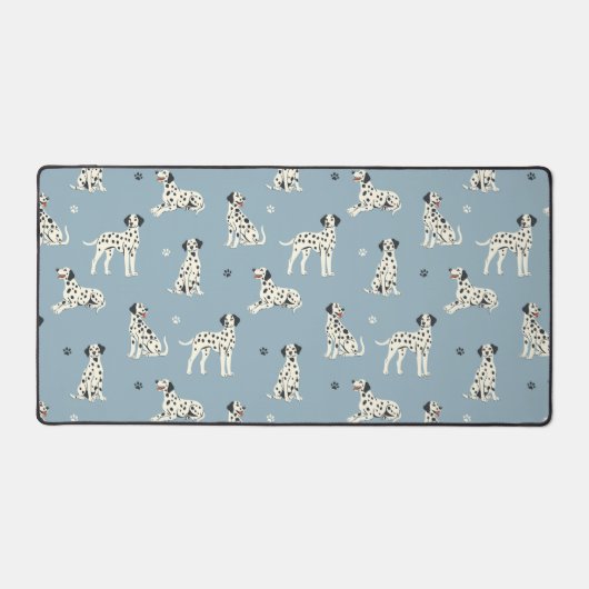 Blauw Dalmatische hond patroon schattig bureau mat (Voorkant)