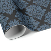 Blauw Damascadeaupapier Cadeaupapier (Rol Hoek)