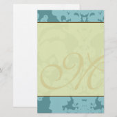 Blauw Damascus & Warm Briefpapier (Voorkant / Achterkant)