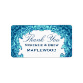 Blauw Damask Dank u Sticker B451 (Voorkant)