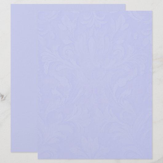 Blauw Damask Letterhead Briefhoofd (Voorkant / Achterkant)