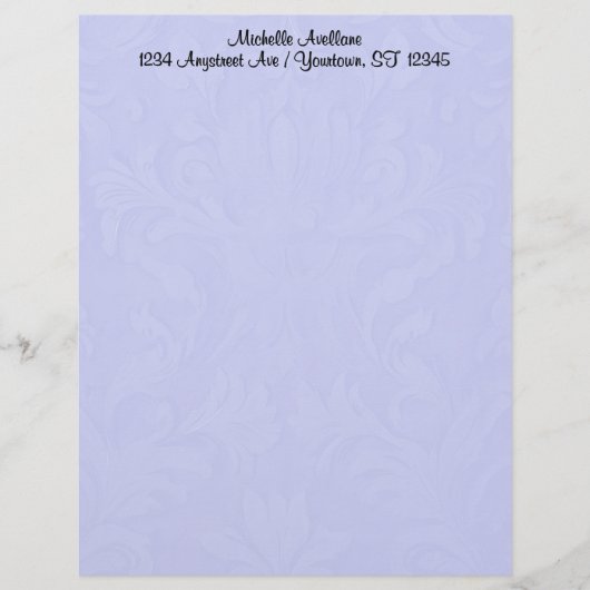 Blauw Damask Letterhead Briefhoofd (Voorkant)
