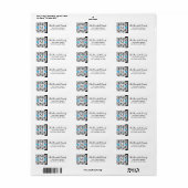 (Blauw) Damask Monogram Return Address Labels (Full Sheet)