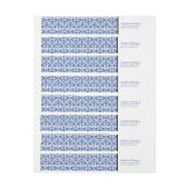 Blauw Damask Pattern Afstuderen (Vel)