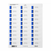 Blauw Damask Retouradreslabel Etiket (Full Sheet)