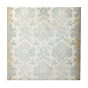 blauw Damask Tegeltje