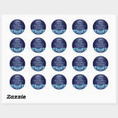 Blauw Damask & Tiara Sweet 16 Envelop Sticker/seal Ronde Sticker (Vel)