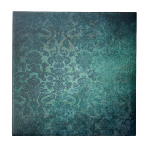  blauw Damask Tile Tegeltje