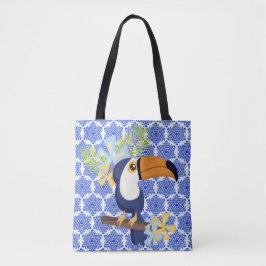  blauw Damask Tote Bag