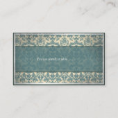  Blauw Damask Trouwplaats kaart Plaatskaartje (Achterkant)