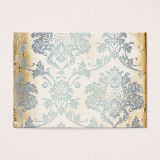  blauw Damask Visitekaartjes (Voorkant)