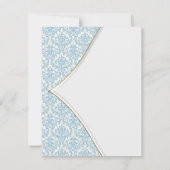 Blauw Damaskus Kruis Jongen Doop Doop Doop Kaart (Achterkant)