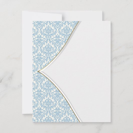 Blauw Damaskus Kruis Jongen Doop Doop Doop Kaart (Achterkant)