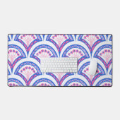 blauw damaspatroon bureaumat (Keyboard & Muis)