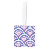 blauw damaspatroon decoratie (Voorkant)