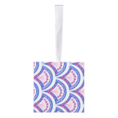 blauw damaspatroon decoratie (Rechts)