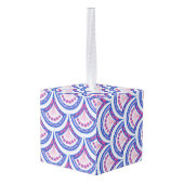 blauw damaspatroon decoratie (Achter hoekig)
