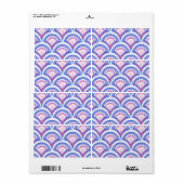 blauw damaspatroon etiket (Full Sheet)