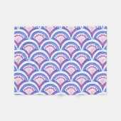 blauw damaspatroon fleece deken (Voorkant (Horizontaal))