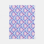 blauw damaspatroon fleece deken (Voorkant)