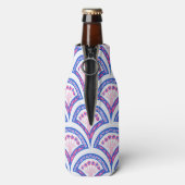 blauw damaspatroon flesjeskoeler (Fles Achterkant)