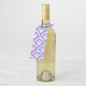 blauw damaspatroon flessenhanger (Schuin)