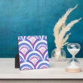 blauw damaspatroon fotoplaat (Insitu)