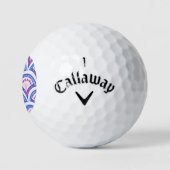 blauw damaspatroon golfballen (Logo)