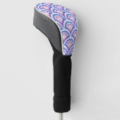 blauw damaspatroon golfheadcover (Schuin)