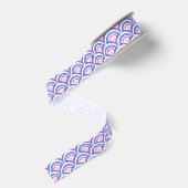blauw damaspatroon grosgrain lint (Achterkant)
