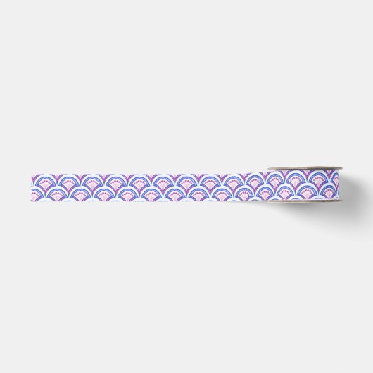 blauw damaspatroon grosgrain lint (Voorkant)