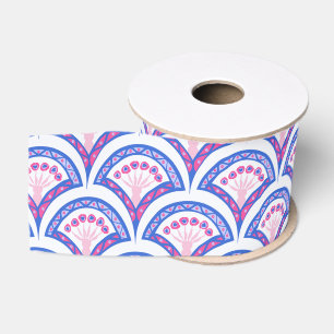 blauw damaspatroon grosgrain lint