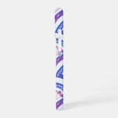 blauw damaspatroon iPhone 16 hoesje (Linkerkant)