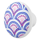 blauw damaspatroon keramische knop (Rechts)